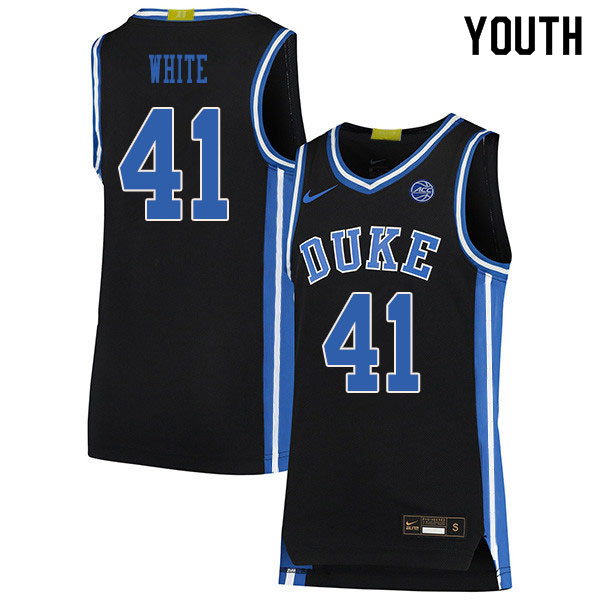 2020 Youth #41 Jack White Duke Blue Devils College Basketball Jerseys Sale-Black